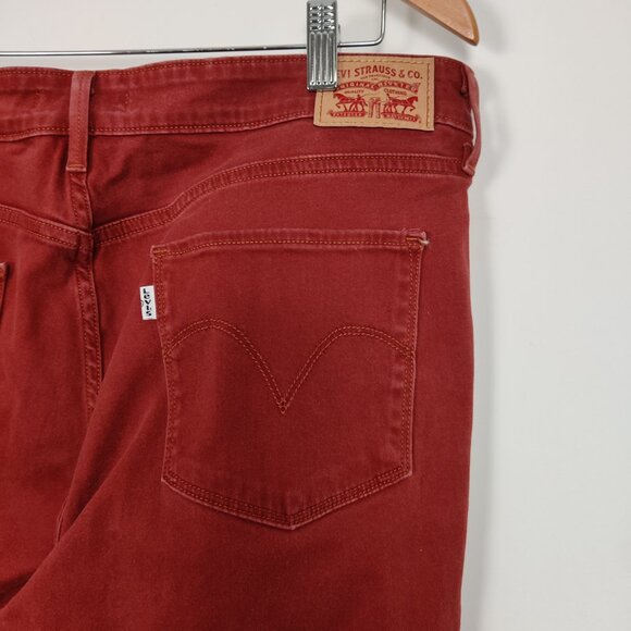 Levi's Men's Mid Rise Skinny Jeans in Brick Red Size 33 Cotton Denim Pants - Picture 3 of 14